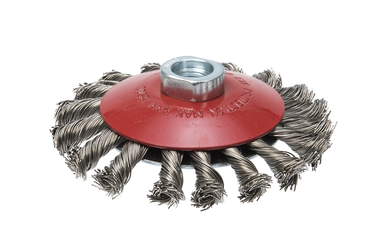 Щетка коническая, жгутовая, для УШМ № 62 ПрофОснастка Мастер D115 мм М14*2 RPM 12500 S 0,5