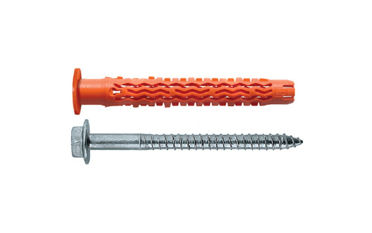 Универсальный фасадный дюбель Mungo с бортиком со стопорным шурупом с прессшайбой (оцинк. сталь)  MQLK-STB 10x80