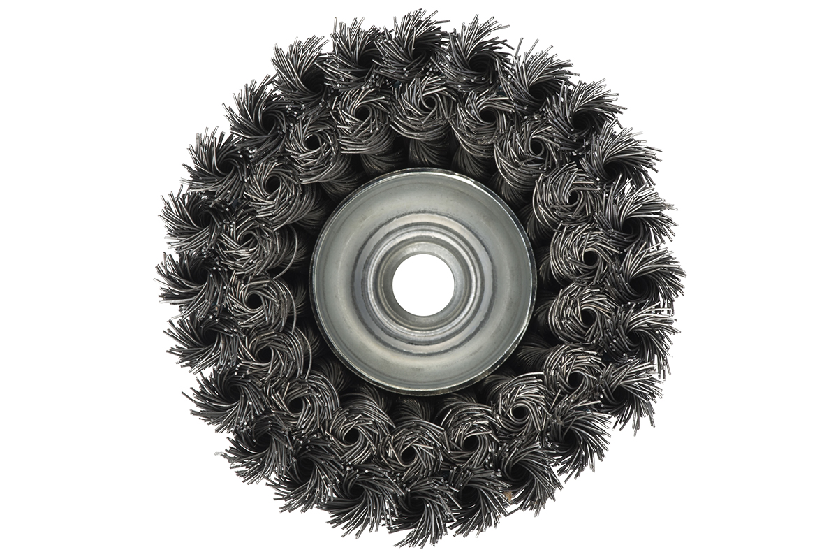 Щетка чашечная, двурядная кордовая стальная проволока, для УШМ № 31 ПрофОснастка Мастер D100 мм М14*2 RPM 8500 S 0,5