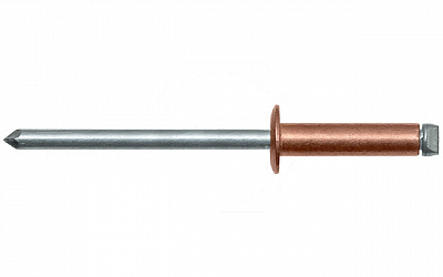 Заклепка вытяжная, стандартный бортик МЕДЬ/СТ