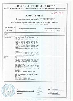 Сертификат на Шплинт пружинный игольчатый DIN 11024 7